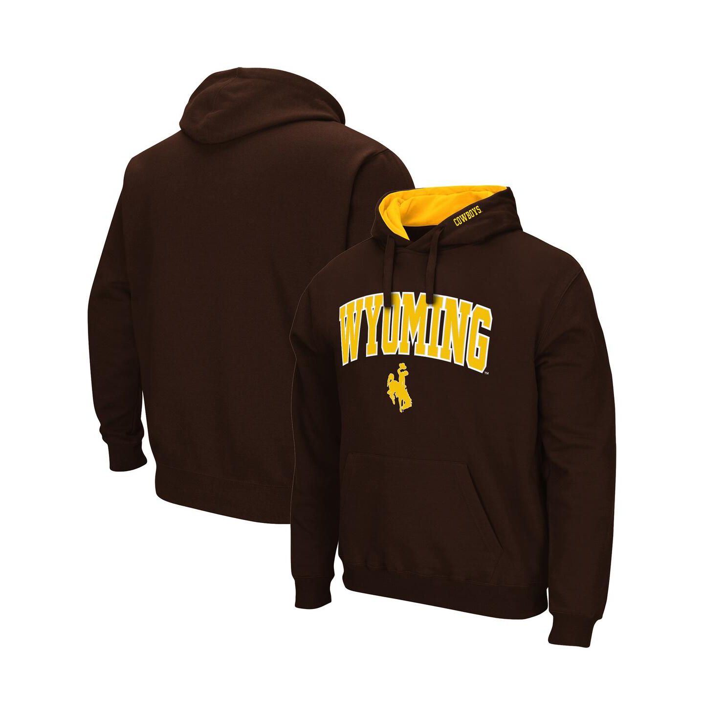 Мужское худи Colosseum Wyoming Cowboys Arch and Logo Pullover, цвет: Угольный — фото 4