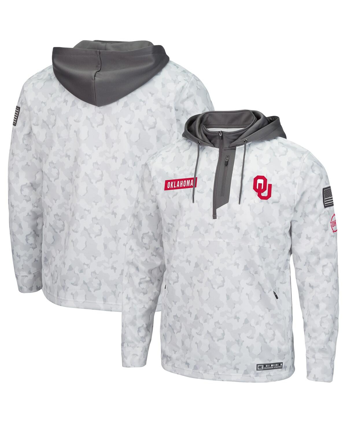 Colosseum Men's  Arctic Camo Miami Hurricanes Oht Military-inspired Appreciation Quarter-zip Hoodie In Arctic Camo