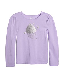 Toddler Girls Long Sleeve Cupcake T-shirt