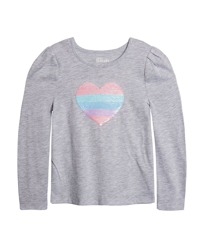 Epic Threads Little Girls Long Sleeve Rainbow Heart Tshirt Macy's