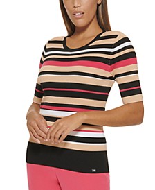 X-Fit Stripe Sweater Knit Top