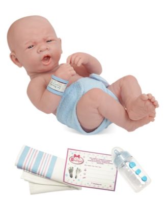 JC TOYS - JC Toys, La Newborn First Day All Vinyl Realistic 14 inch Anatomically Correct Real Boy Baby Doll in Blue Diaper - For Children 2 Years and older, Designed by Berenguer.