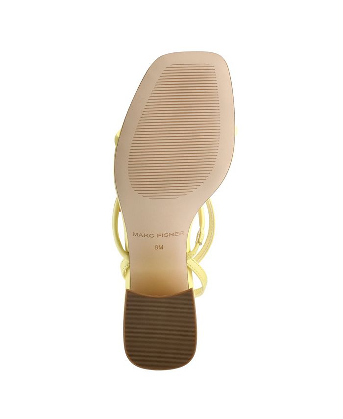Marc Fisher Women's Gandia Heeled Sandal - Block Heel With Tubular Straps & Adjustable Ankle Strap