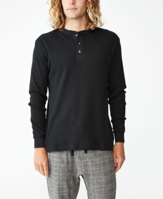 Waffle Henley Long Sleeve T-shirt 