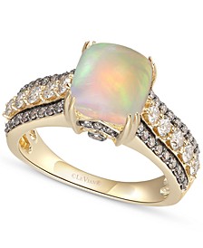 Neopolitan Opal (1-1/4 ct. t.w.) & Diamond (7/8 ct. t.w.) Ring in 14k Gold