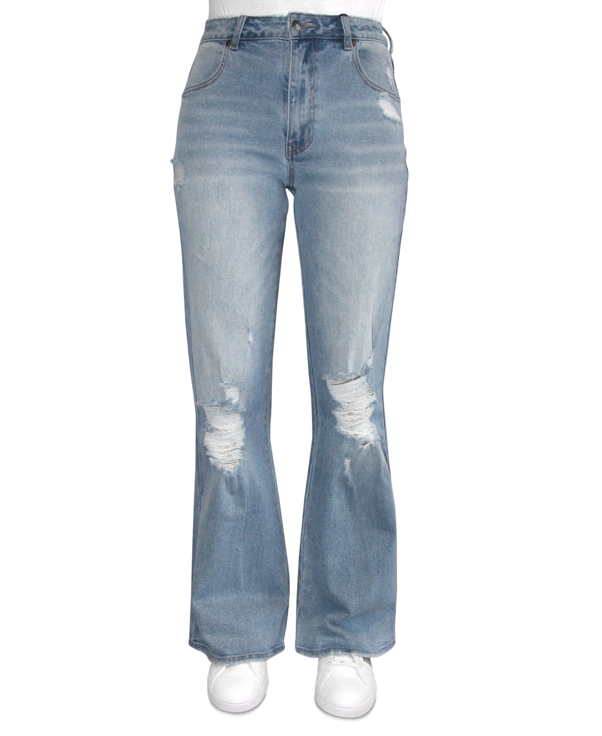 Almost Famous High Rise 90s Flare Jeans In Light Wash ModeSens