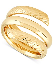 Textured & Polished Coiled Wrap Ring in 10k Gold