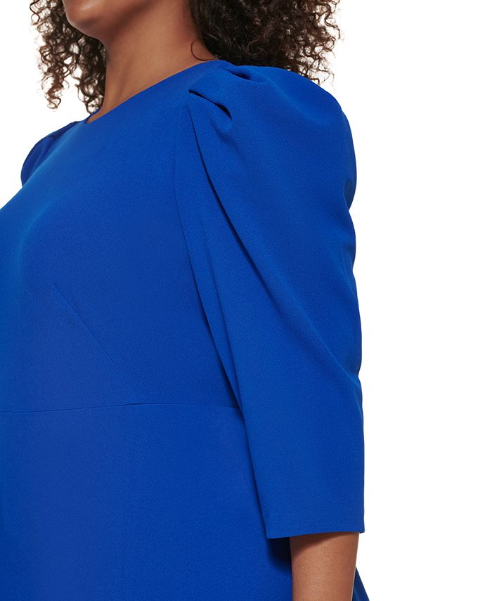 Calvin Klein Plus Size Puff-Sleeve Midi Dress - Macy's