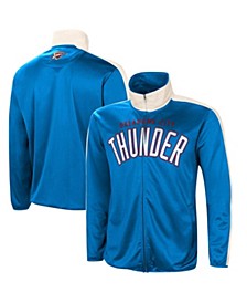 Men's Blue, White Oklahoma City Thunder Zone Blitz Tricot Full-Zip Track Jacket