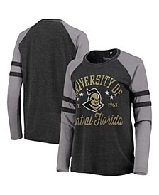 Women's Black and Gray UCF Knights Jade Vintage-Like Washed Raglan Long Sleeve T-shirt