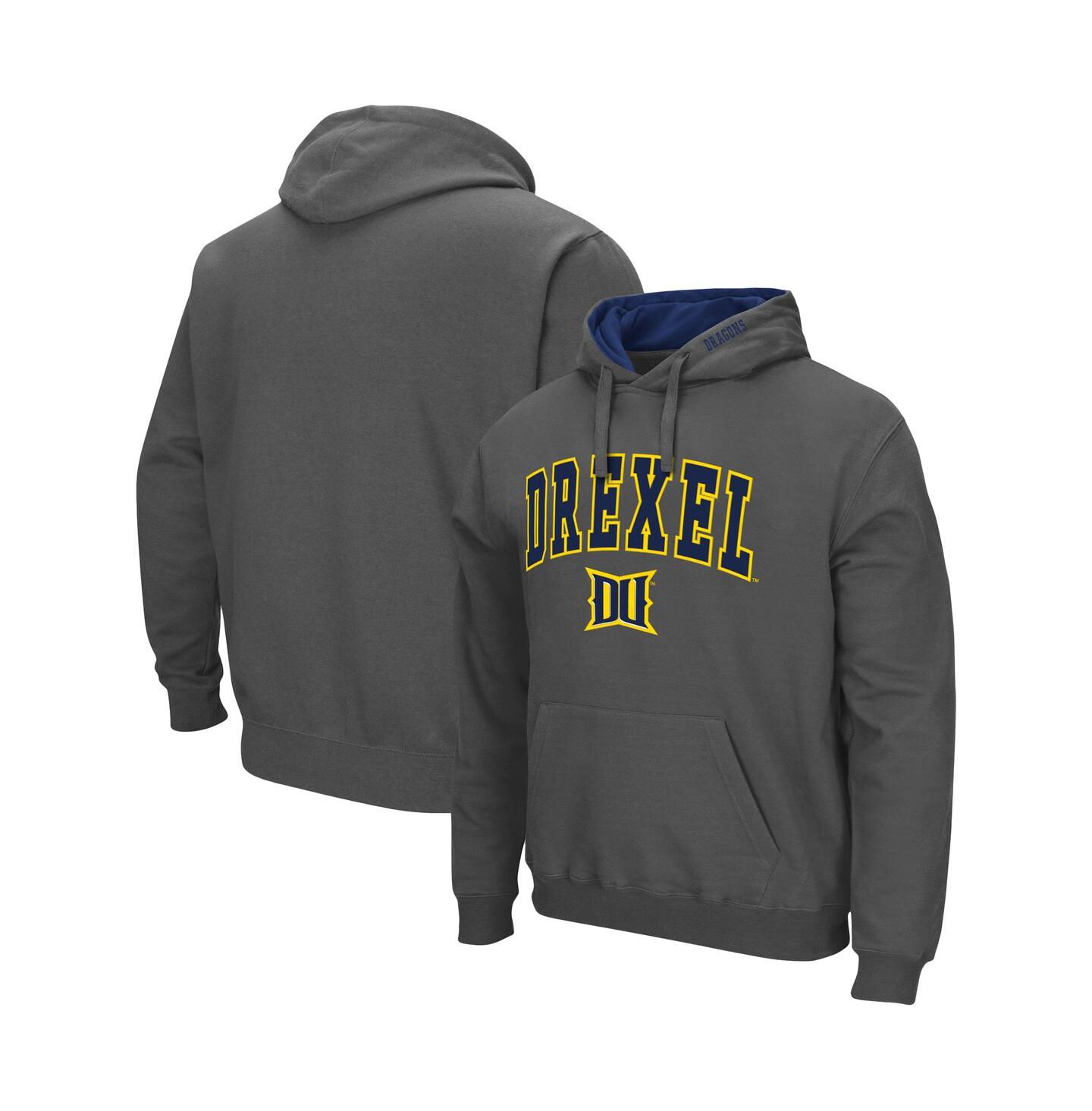 Мужское худи Colosseum Drexel Dragons Arch and Logo Pullover, цвет: Угольный — фото 1