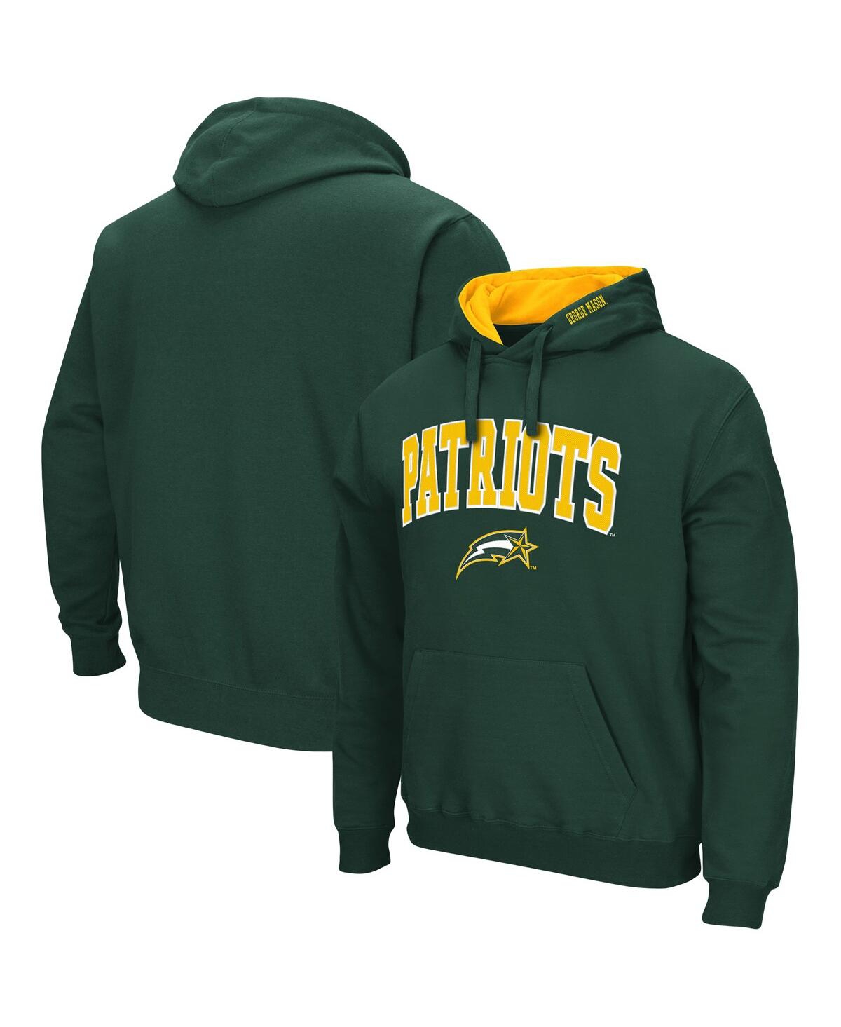 COLOSSEUM MEN'S GREEN GEORGE MASON PATRIOTS ARCH AND LOGO PULLOVER HOODIE