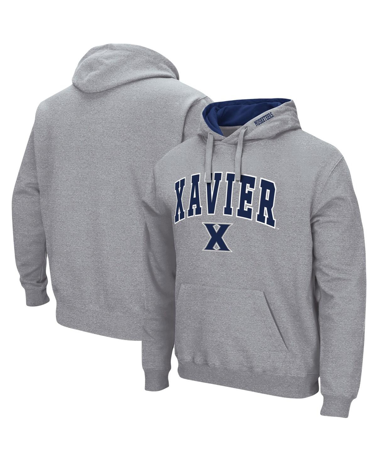 Colosseum Heathered Gray Xavier Musketeers Arch And Logo Pullover Hoodie In Heathered Gray