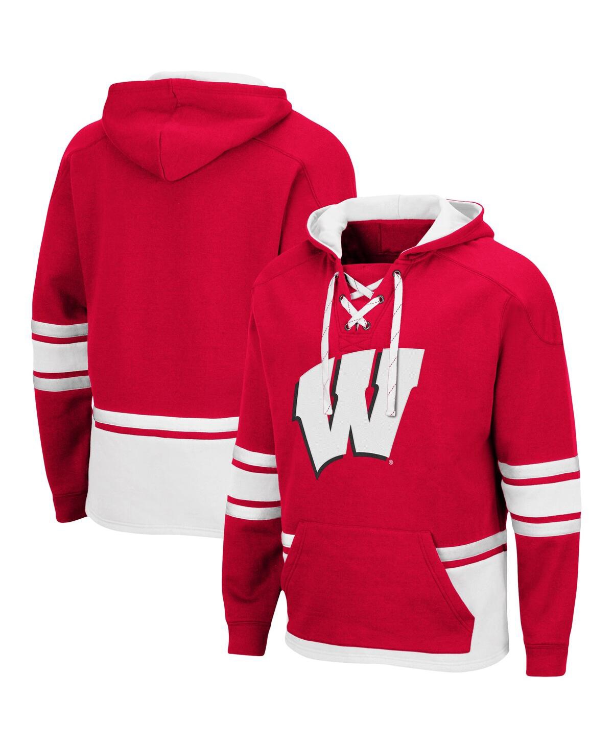 Colosseum Men's Red Wisconsin Badgers Lace Up 3.0 Pullover Hoodie