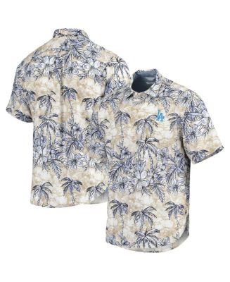Los Angeles Dodgers Tommy Bahama Batik Jungle Button-Up Shirt - Cream