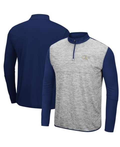 Мужская куртка Colosseum Gray, Navy Georgia Tech Yellow Jackets Prospect Space-Dye Quarter-Zip