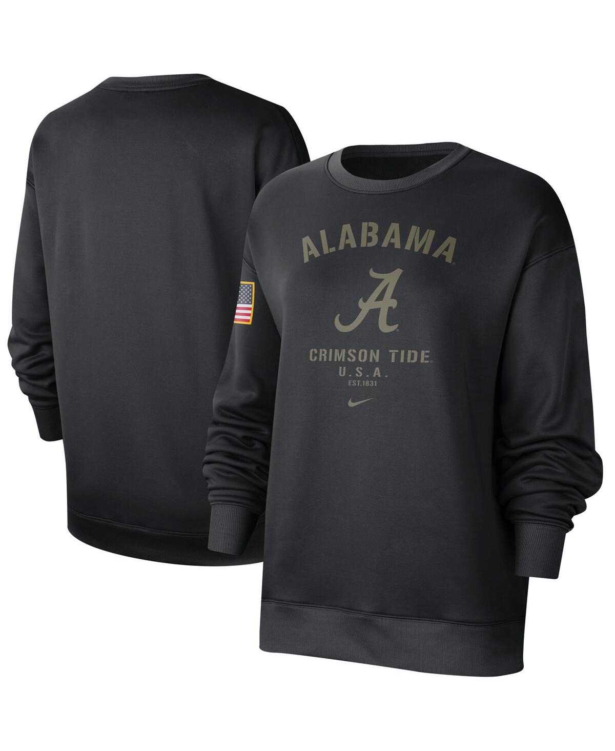 Women'sAlabama Crimson Tide Military-Inspired Appreciation Therma Performance All-Time Pullover Sweatshirt - Black