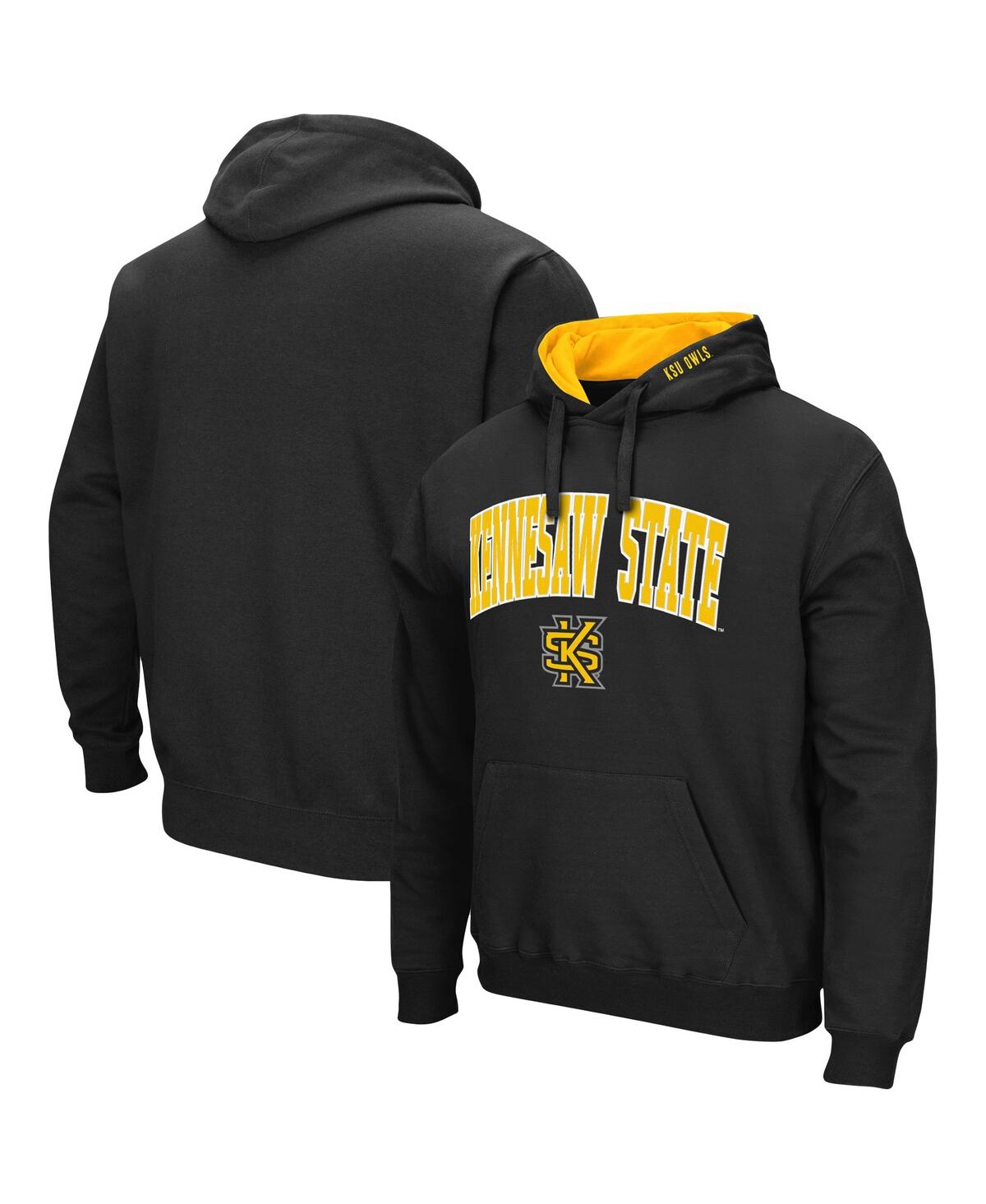 Colosseum Heathered Gray Kennesaw State Owls Arch And Logo Pullover Hoodie In Heather Gray