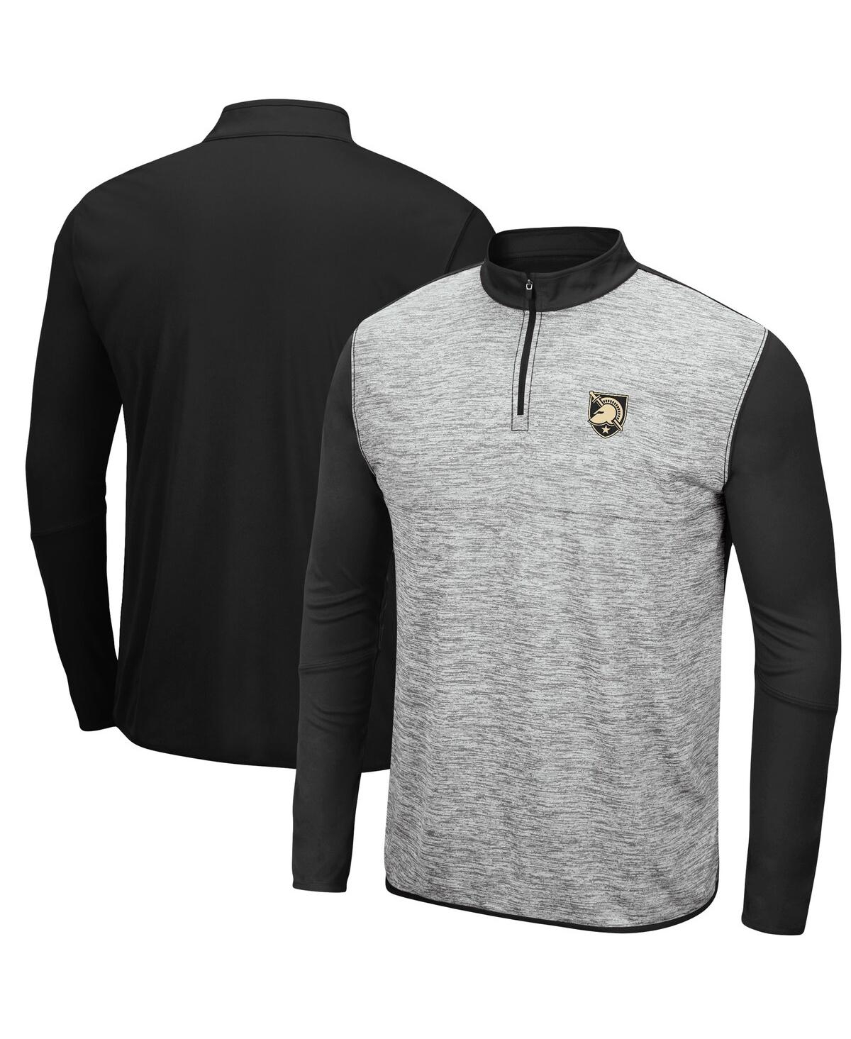 Shop Colosseum Men's Heathered Gray, Black Army Black Knights Prospect Quarter-zip Jacket In Heathered Gray,black