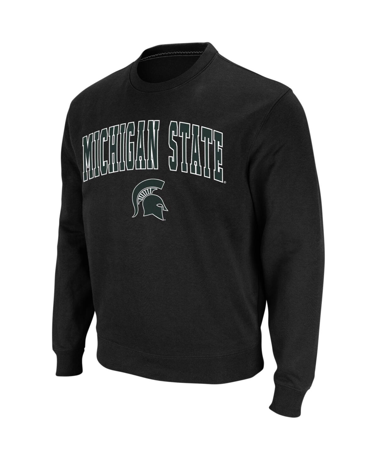 Shop Colosseum Men's Black Michigan State Spartans Arch Logo Crew Neck Sweatshirt