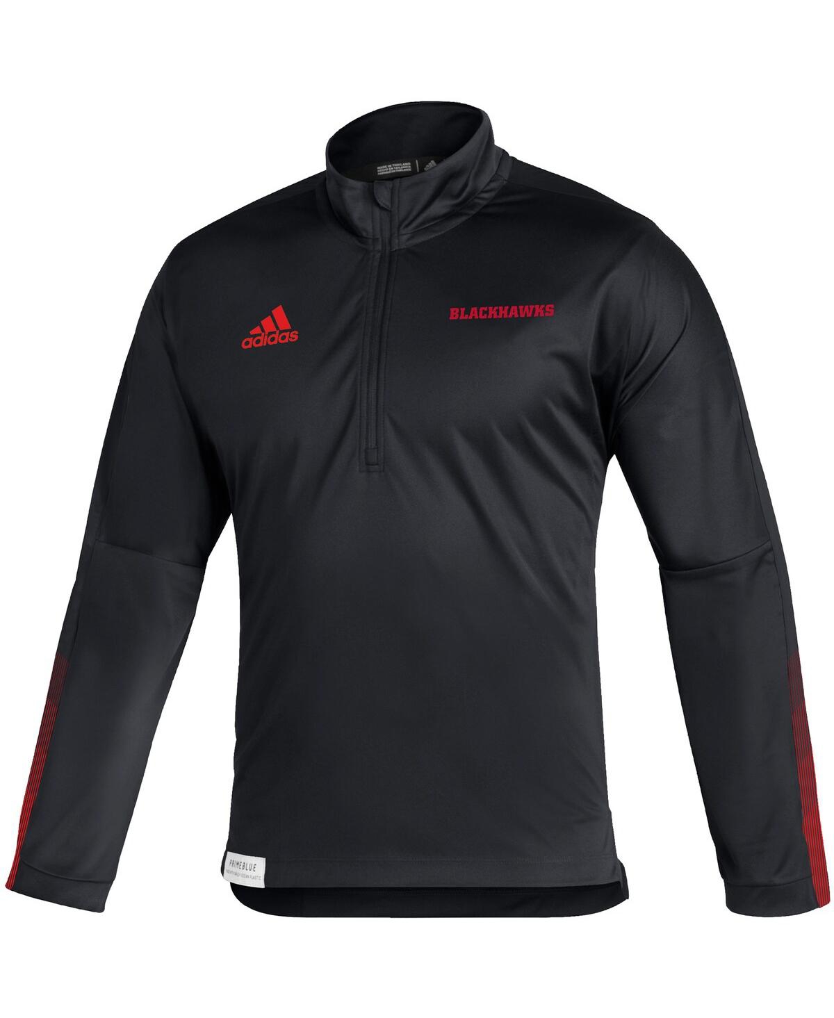 Men'sChicago Blackhawks Prime Blue Quarter-Zip Jacket - Black