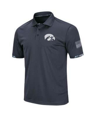 Men's Big and Tall Charcoal Iowa Hawkeyes OHT Military-Inspired Appreciation Digital Camo Polo Shirt