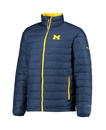 Men s Navy Michigan Wolverines Powder Lite Omni Heat Reflective Full Zip Jacket