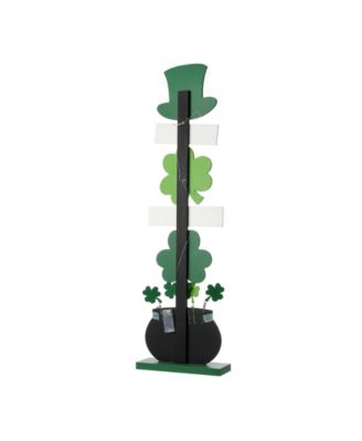 42" Lighted St. Patrick's Wooden Shamrocks Porch Decor