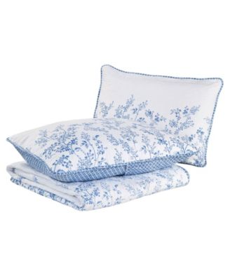Flora Cotton Reversible 3 Piece Quilt Set, Full/Queen