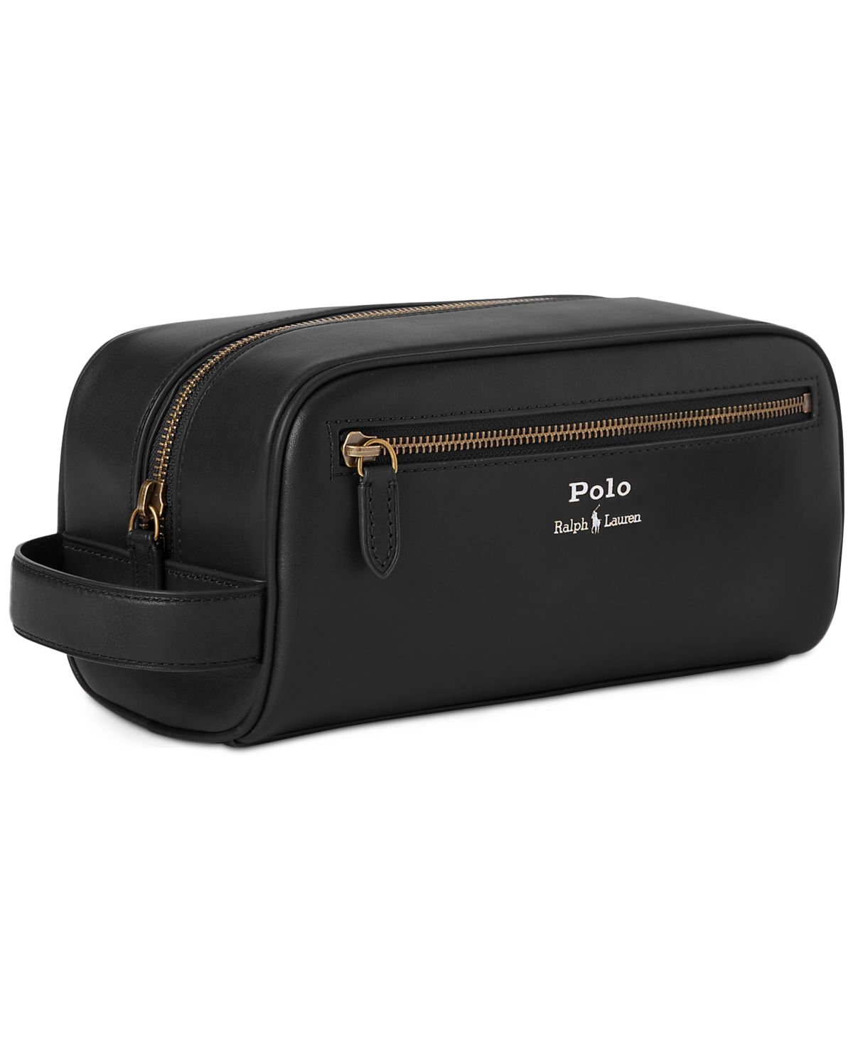Polo Ralph Lauren Men's Leather Travel Case, Created For Macy's In Black