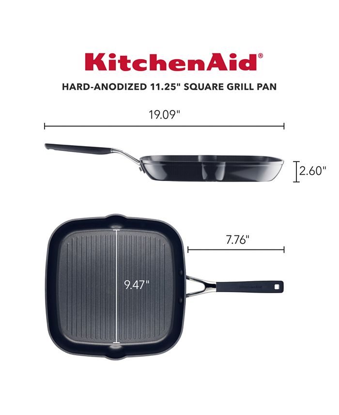 KitchenAid Hard Anodized 11.25" Square Grill Pan Macy's