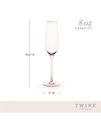 Twine Rose Crystal Champagne Flute Set