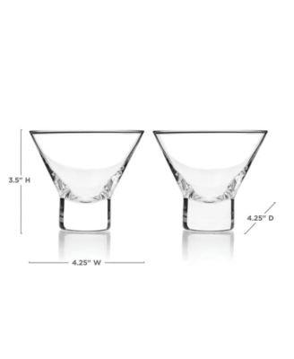 Heavy Base Crystal Martini Glasses, Set of 2, 7.5 Oz