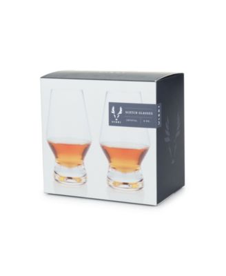 Footed Crystal Scotch Glasses, Set of 2, 8 Oz 