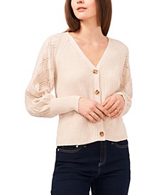 Women's Stitch Detail Long Sleeve Button Front Cardigan