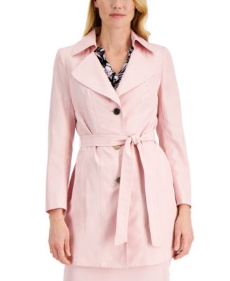 pink belted jacket