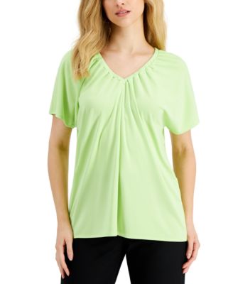 Alfani - Elastic V-Neck Top