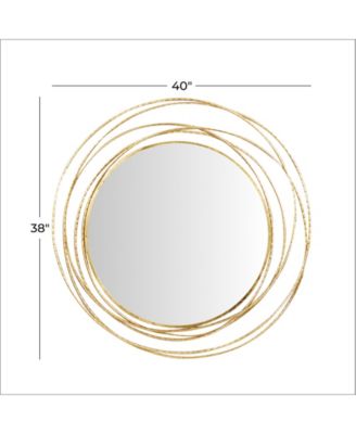 Wood Contemporary Wall Mirror, 38" x 40"