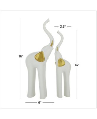Glam Elephant Sculpture, Set of 2