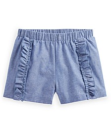 Toddler Girls Chambray Ruffle Shorts, Created for Macy's  