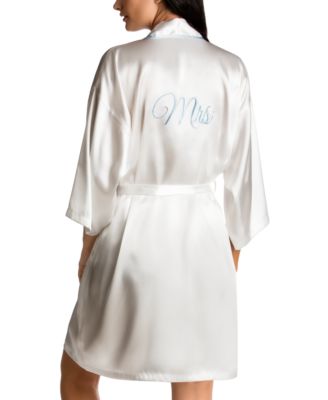 'Mrs' Satin Wrap Bridal Robe, Chemise Nightgown Set
