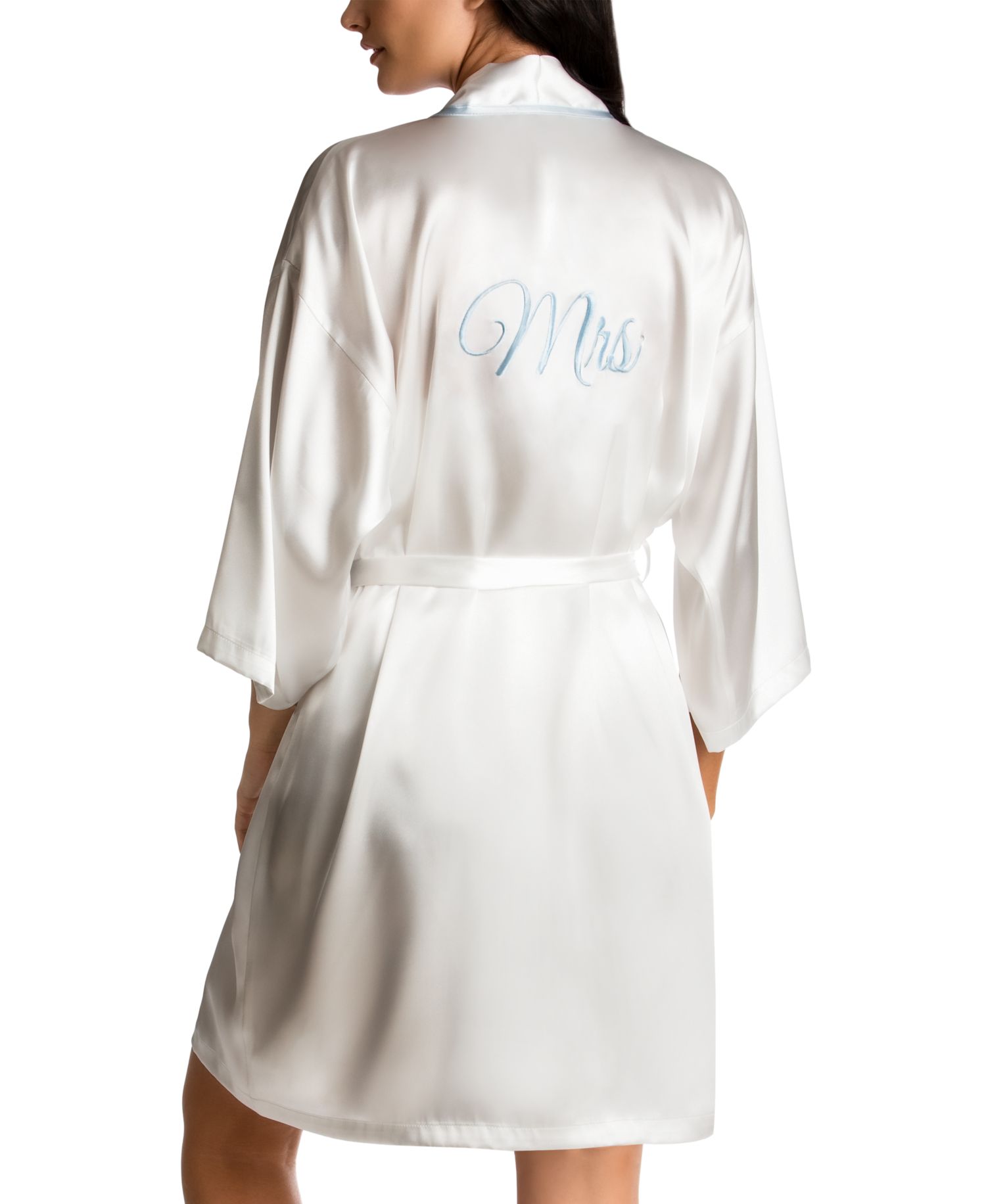 'Mrs' Satin Wrap Bridal Robe, Chemise Nightgown Set