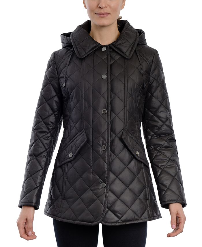 London fog quilted best sale coat