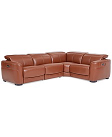 Lexanna 4-Pc. Leather Sectional with 2 Power Motion Recliners, Created for Macy's