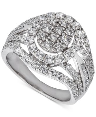 Macy's - Diamond Oval Cluster Halo Ring (2 ct. t.w.) in 14k White Gold