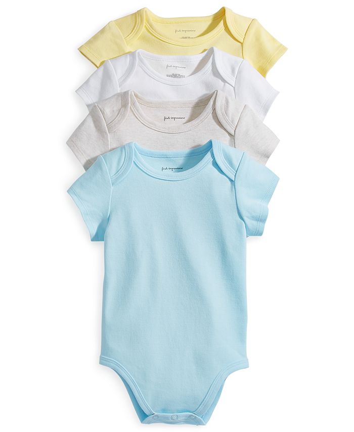 First Impressions Unisex Bodysuits, Pack of 4, Created for Macy's - Macy's