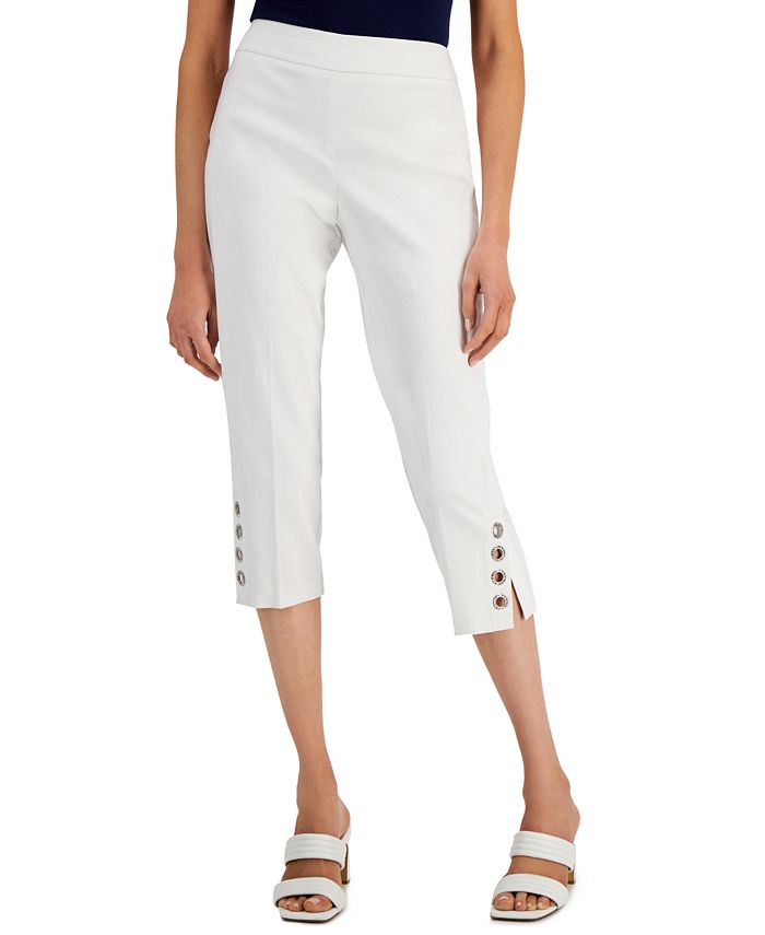 JM Collection Tummy-Control Pull-on Studded Capri Pants, Created