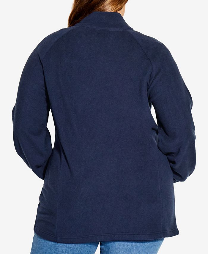 Avenue Plus Size Polar Fleece Zip Jacket & Reviews Jackets & Blazers