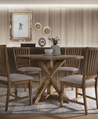 Venus Antique-Like Natural Oak Round Dinette Table, 48"