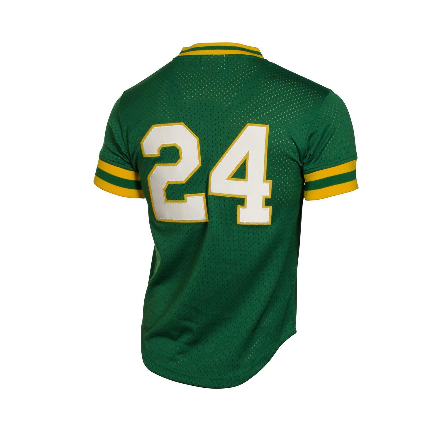 Men's Rickey Henderson Green Oakland Athletics 1991 Cooperstown Mesh Batting Practice Jersey